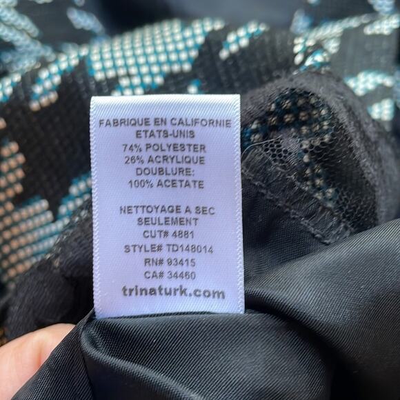 TrinaTurk tweed houndstooth cocktail dress - Picture 6 of 10